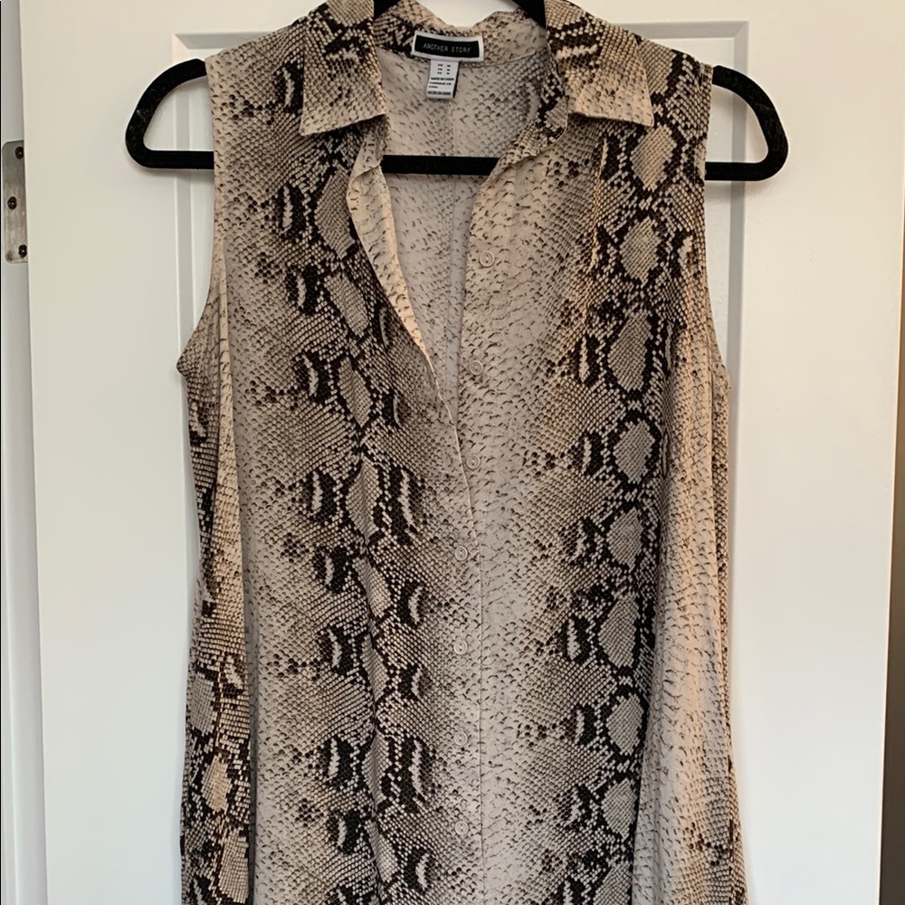 ANOTHER STORY Snake Print Sleeveless dress